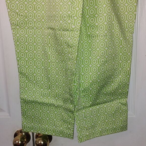 Island Republic lime green white cropped capris  Sz 4 - Picture 2 of 5